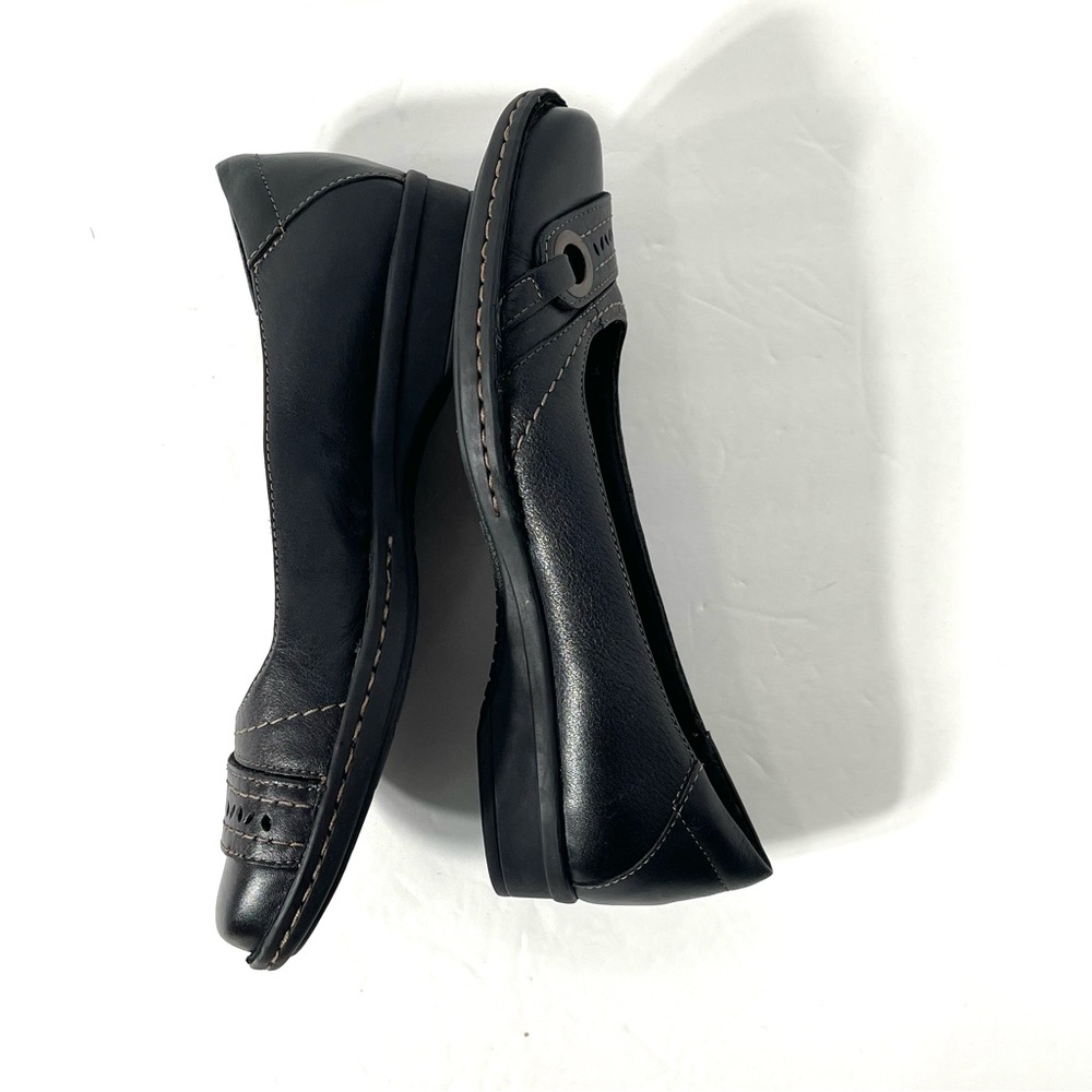 Clarks Bendables Black Leather Slip-On Shoes Size 9 - Picture 6 of 12